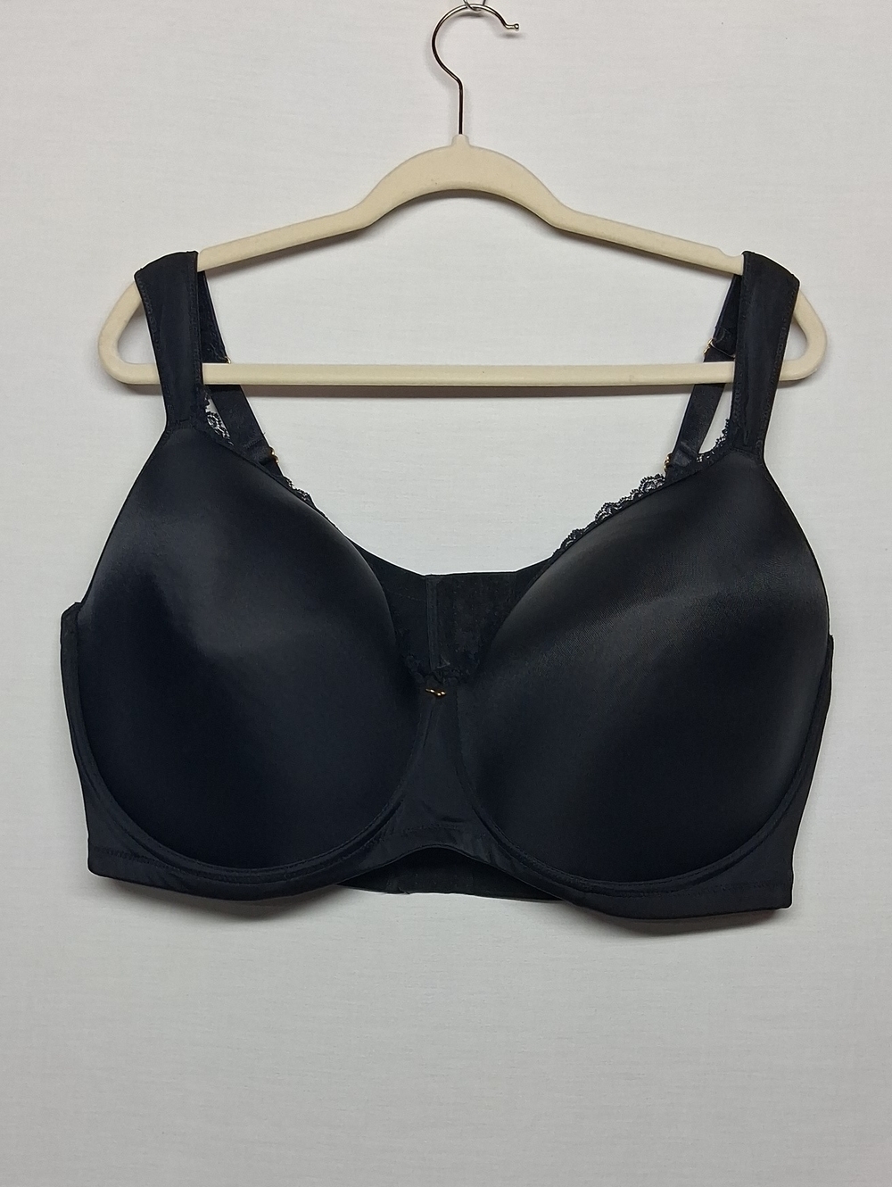 Ashley Stewart Black Full Coverage Butterfly Underwire Bra with Smooth Cups